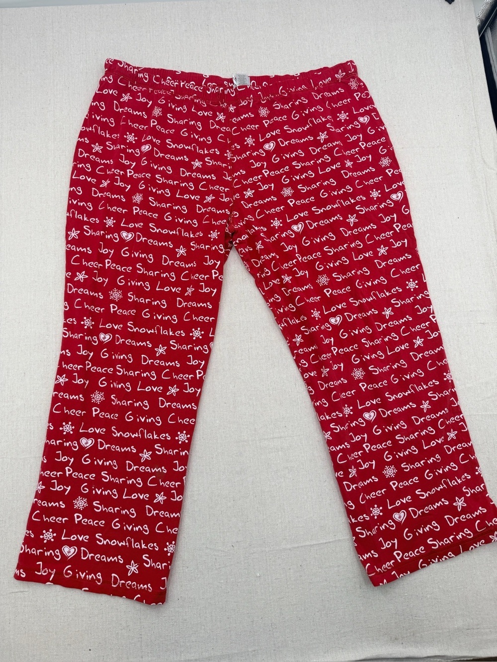 Red Holiday Script Pajama Pants